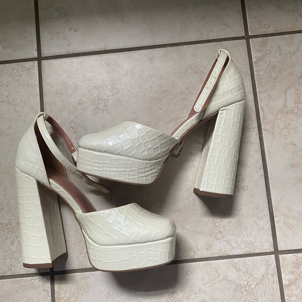 ASOS White Platform Heels
